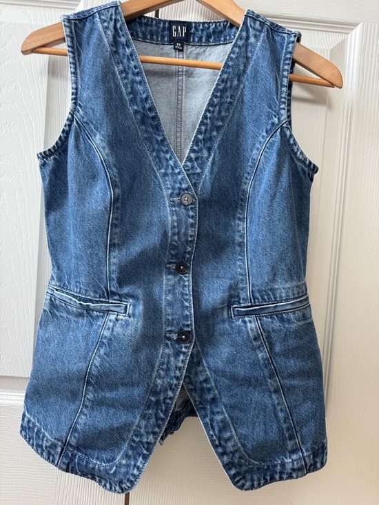GAP Jackets & Blazers - GAP Blue Denim Button-Front Vest